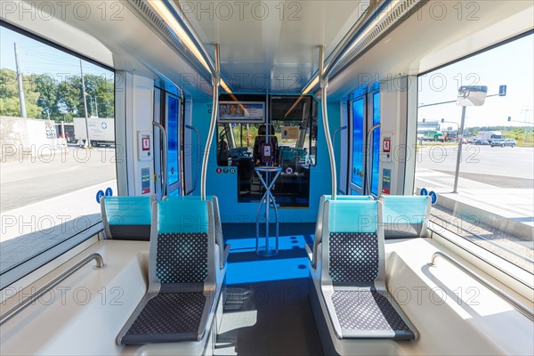 Tram Luxtram tramway tram CAF vehicle interior public transport in Luxembourg