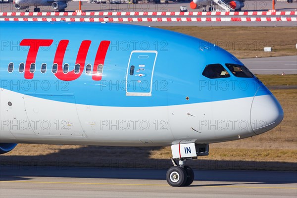A TUI Boeing 787-9 Dreamliner aircraft with registration G-TUIN at Stuttgart Airport