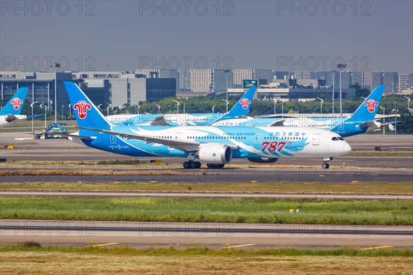 China Southern Airlines Boeing 787-9 Dreamliner aircraft with registration number B-1168 at Guangzhou Airport