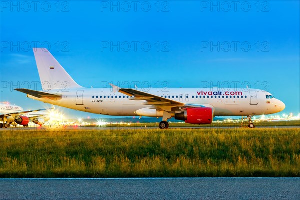 A Vivaair Airbus A320 with registration LY-NVR at Stuttgart Airport