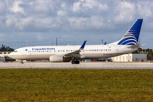 A Copa Airlines Boeing 737-800 aircraft with registration number HP-1857CMP at Miami Airport