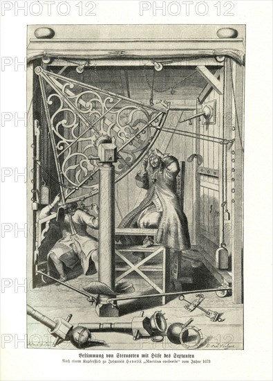 Determination of star locations with the help of the sextant