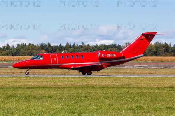 A Cessna 525C CitationJet 4 aircraft of E-Aviation with registration D-CHRA at Stuttgart Airport