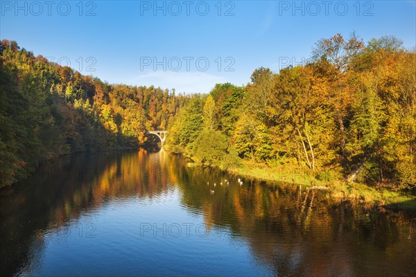 Autumn at the river Saale