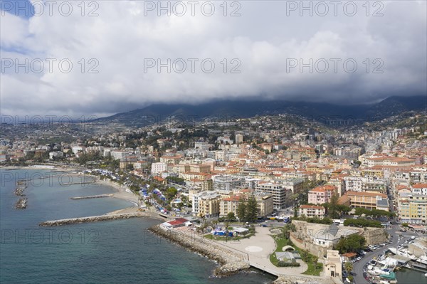 Aerial view Sanremo with bastion