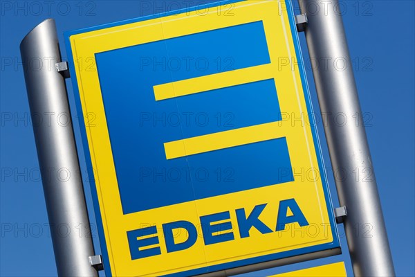 Edeka Logo Symbol Sign Supermarket Food Store Shop in Germany