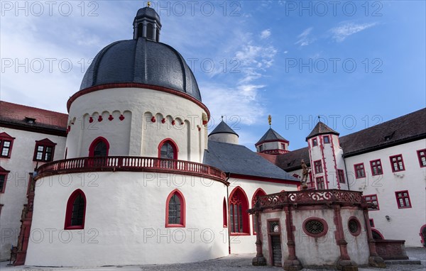 Inner courtyard of Marienberg Fortress with St. Mary's Church