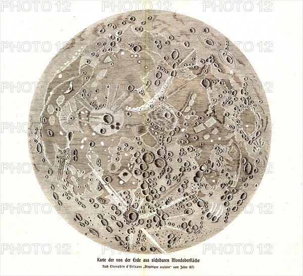 Map of the lunar surface visible from the earth