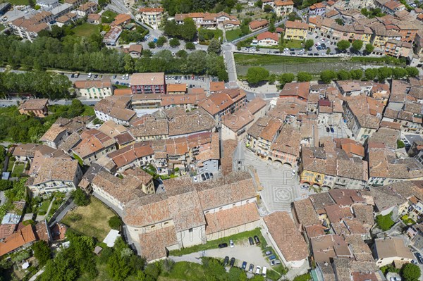 Aerial view of the mountain village Sospel at an altitude of 350 m at the river Bevera at the edge of the Mercantour National Park at the French branch of the Tendebahn