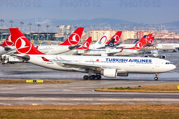 An Airbus A330-200 aircraft of Turkish Airlines with registration TC-LOH at Istanbul Airport