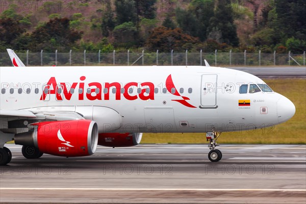 An Avianca Airbus A320 aircraft with registration N728AV at Medellin Rionegro Airport