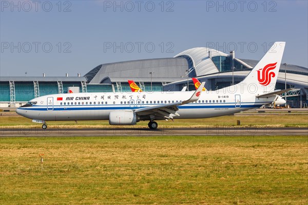 An Air China Boeing 737-800 aircraft with registration number B-1419 at Guangzhou Airport