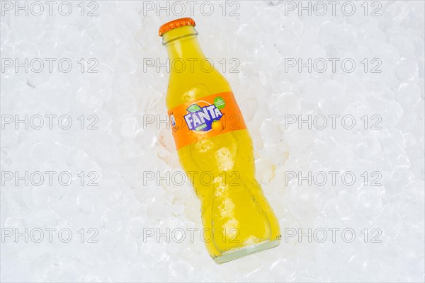Fanta Orange Lemonade Soft Drink Bottle Ice Ice Cube in Germany