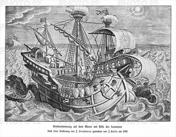 Determination of the position on the sea by means of the sextant