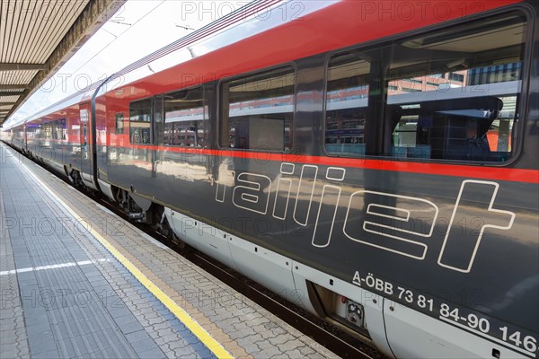 OeBB RailJet logo train station main station Austrian Federal Railways in Innsbruck