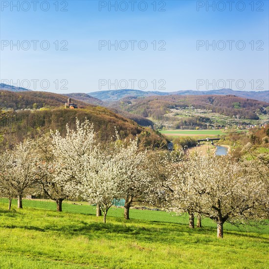 View into the Werratal in spring