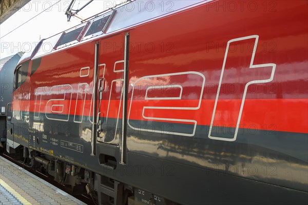 OeBB RailJet logo train station main station Austrian Federal Railways in Innsbruck