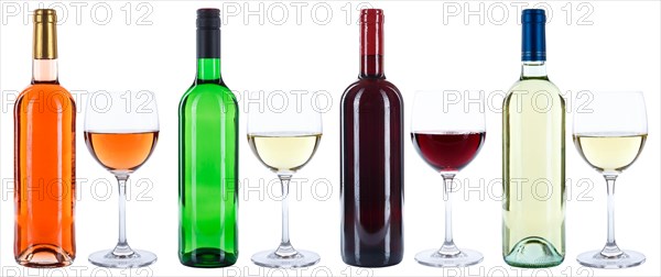 Wine Wine Bottles Wine Glass Bottles Glass Red Wine White Wine Rose Wine cut out cut out Isolated