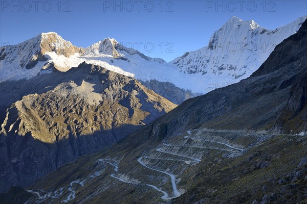 Winding mountain road AN-106 winds along the mountainside