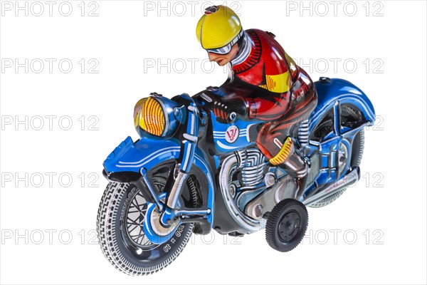 Motorcyclist on white background