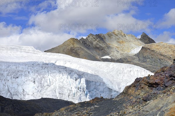 Mountain peak and glacier tongue