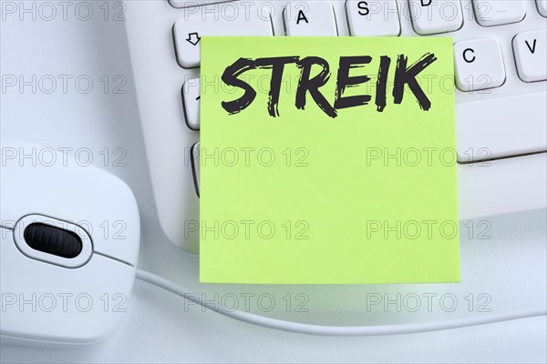 Strike strike demonstration demo protest business concept mouse computer keyboard