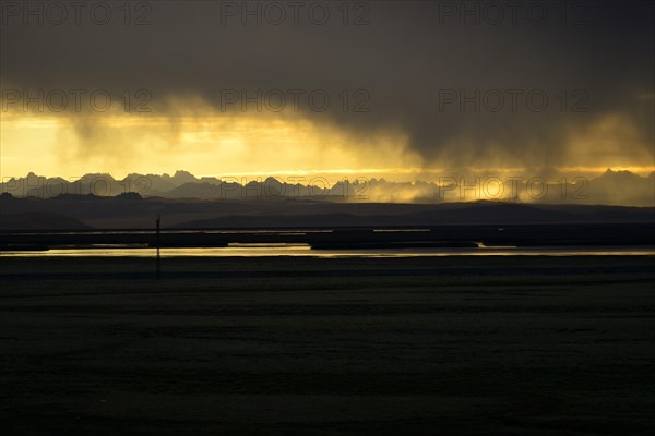 Central Cordillera at sunset and thundershowers