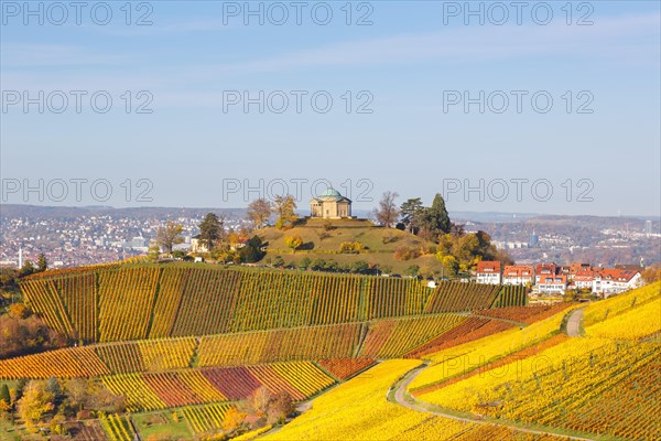 Grave chapel Wuerttemberg Rotenberg vineyards autumn city trip in Stuttgart