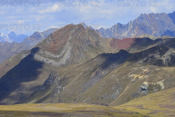 Colorful mountain in the Andes at 4800 MueM