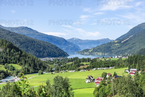 Place Loen at the fjord Innvikfjorden