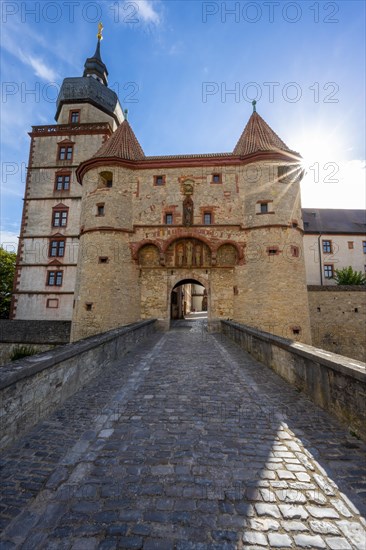 Entrance gate of the fortress Marienberg with Marienkirche