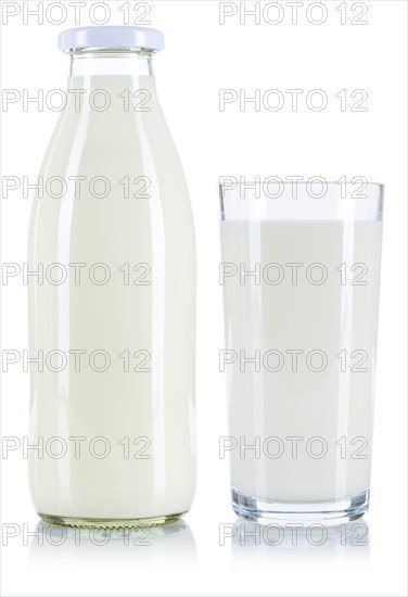 Milk glass bottle milk glass milk bottle isolated against a white background