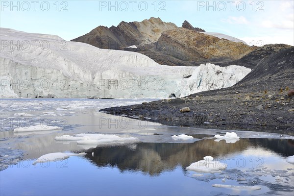 Glacial lake with reflection