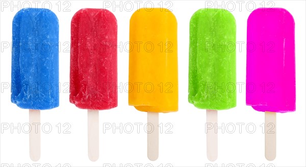Popsicle water ice collection summer isolated cutout against a white background