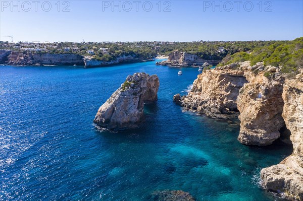 Aerial view rock gate Es Pontas