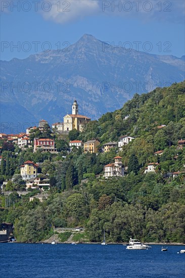 The town Pino sulla Sponda del Lago Maggiore and peak Pizzo di Vogorno