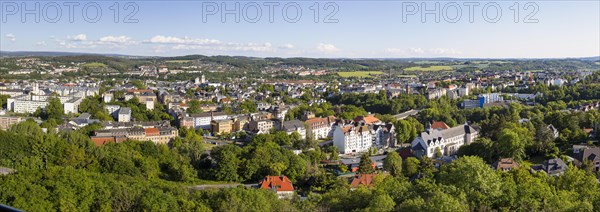 Panorama of the old town with St. John's church and town hall tower