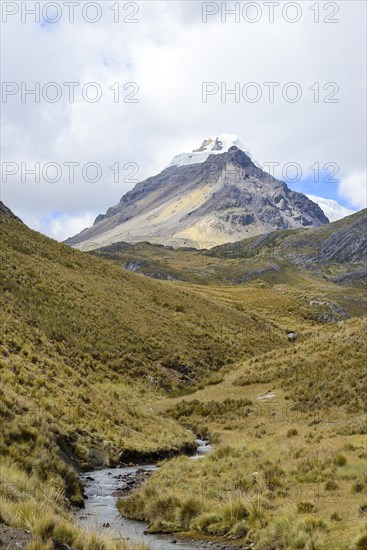 Mountain peak with ice cap