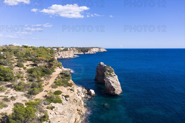 Aerial view rock gate Es Pontas