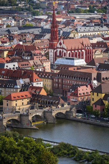 Old bridge over the river Main and the city center