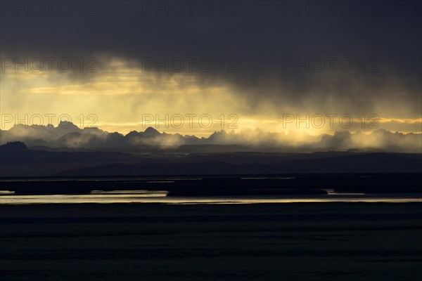 Central Cordillera at sunset and thundershowers