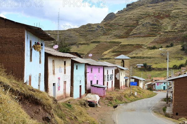 Colorful row of houses on the main street