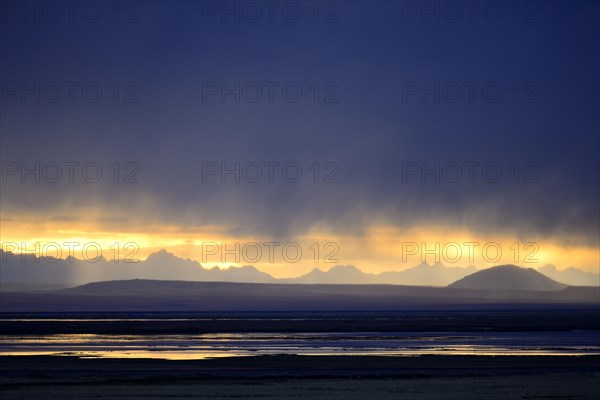 Central Cordillera at sunset and thundershowers