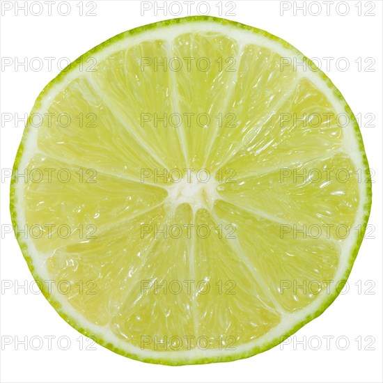 Lime lime fruit cut half clipped isolated against a white background
