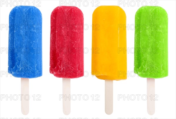 Popsicle water ice collage summer isolated cropped on a white background