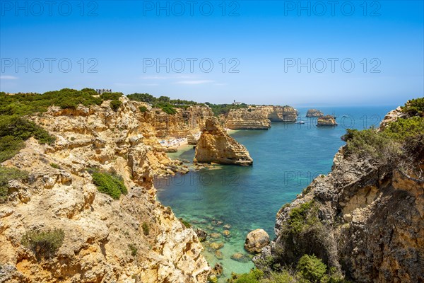 View of cliff of sandstone rocks