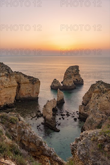 Rugged rocky coast with cliffs of sandstone