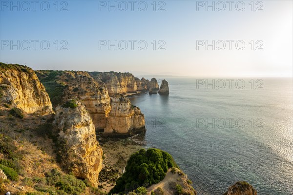 Rugged rocky coast with cliffs of sandstone