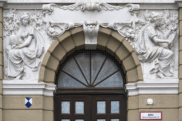 Classicist facade with reliefs