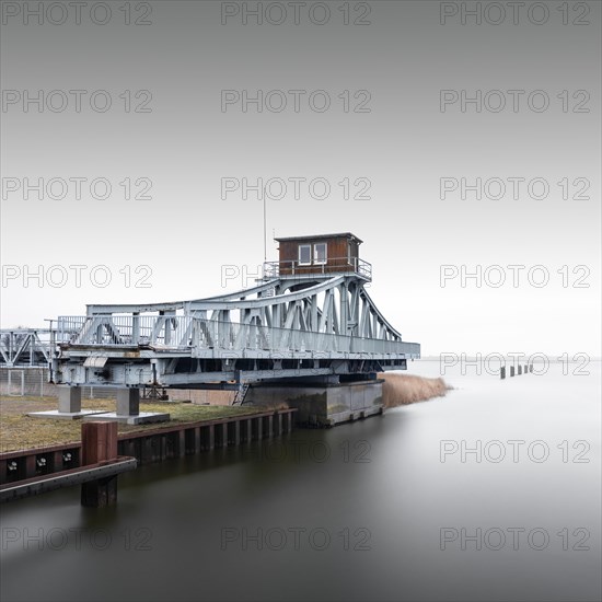 Historic Meiningen Bridge at the Baltic Sea. Last swing bridge